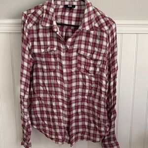 Paige Plaid button down shirt M